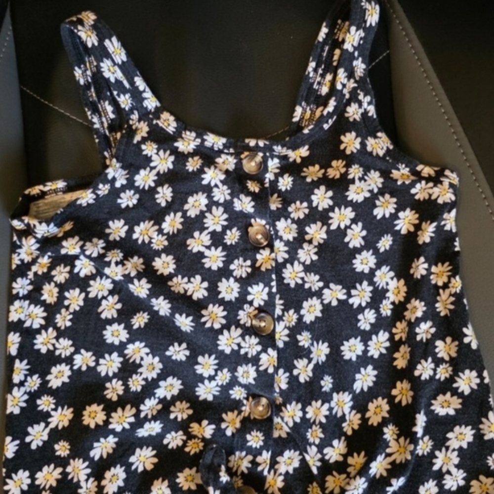 Justice Black and White Daisy Camisole